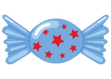 paketlenmiş şeker çizgi film simgesi izole