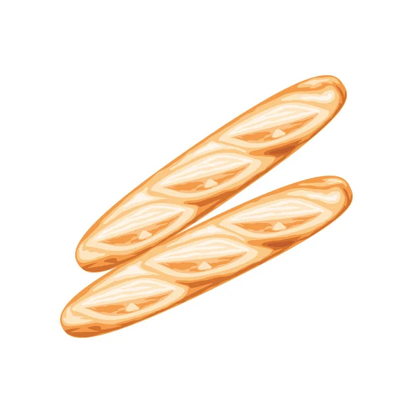 Baguette Bread Icon Flat Isolated — Archivo Imágenes Vectoriales