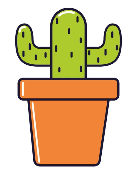 Kaktus Topf Isoliert — Stockvektor