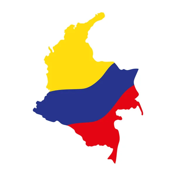 Kolombiya Haritası Bayrak Simgesi Izole Edildi — Stok Vektör