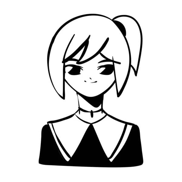 Anime Dívka Ikonou Ohonu Izolované — Stockový vektor