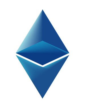 ethereum kripto para birimi simgesi izole edilmiş düz