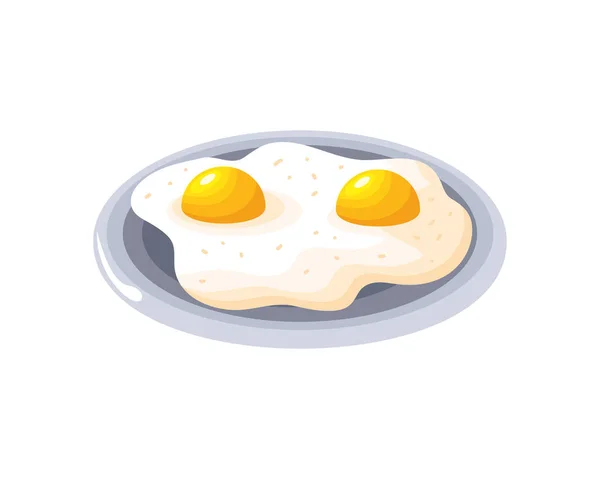 Spiegeleier Frühstück Symbol Isoliert — Stockvektor