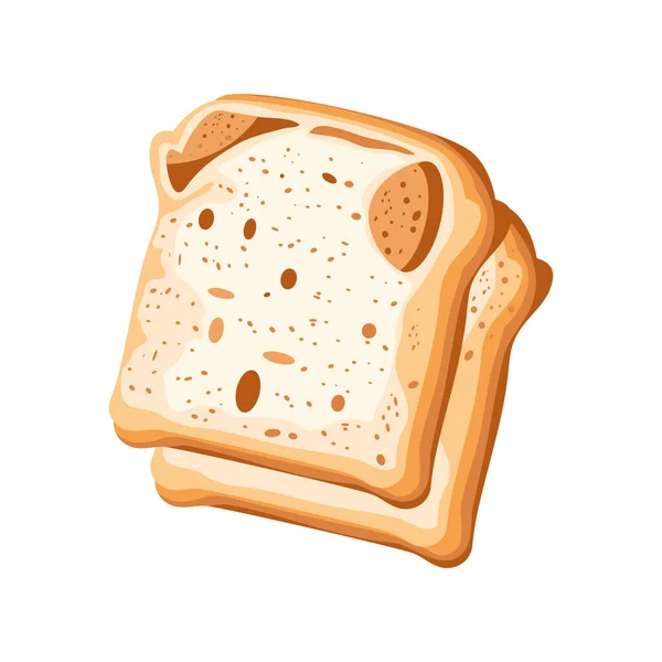 Scheiben Brot Ikone Flach Isoliert — Stockvektor