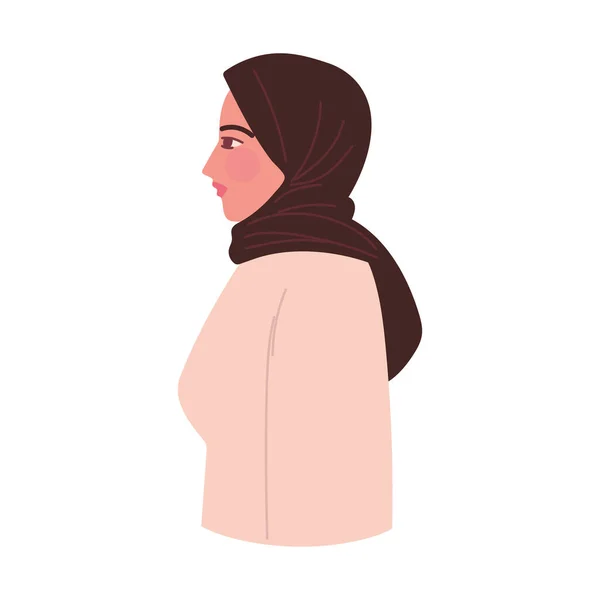 Wanita Irania Dengan Hijab Terisolasi - Stok Vektor