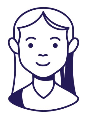 Genç kadın çizgi biçimi simgesi izole edildi