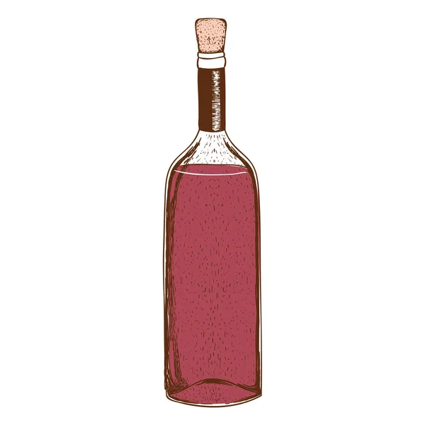 Botella Vino Icono Plano Aislado — Vector de stock