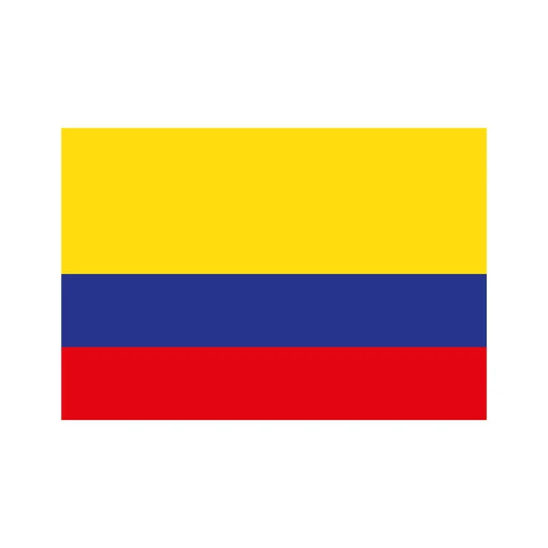 Kolumbianische Flagge Flach Isoliert — Stockvektor