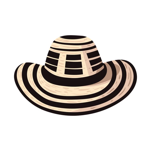 Kolumbianischer Hut Traditionelle Ikone Isoliert — Stockvektor