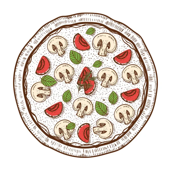 比萨食品扁平图标隔离 — 图库矢量图片