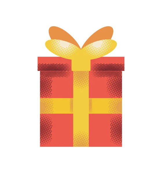 Rotes Geschenk Box Symbol Isoliert — Stockvektor