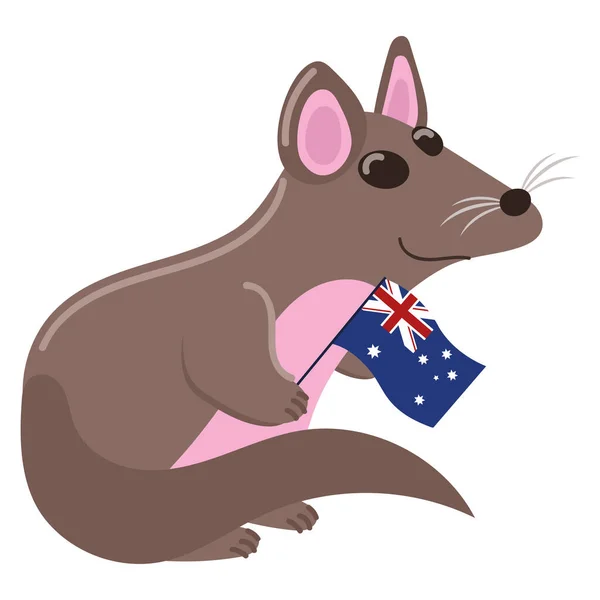 Rato Marsupial Ícone Dia Australiano Isolado —  Vetores de Stock