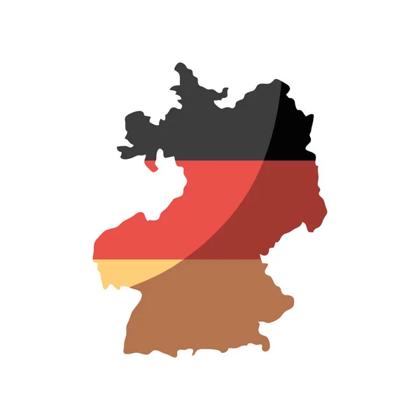 Duitsland Vlag Kaart Pictogram Geïsoleerd — Stockvector