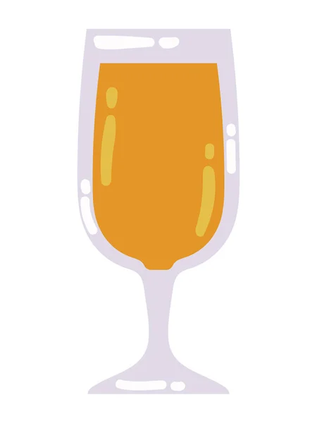 Champagne Glas Pictogram Plat Geïsoleerd — Stockvector