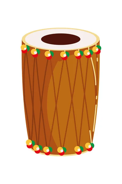 Indio Tambor Instrumento Icono Aislado — Vector de stock