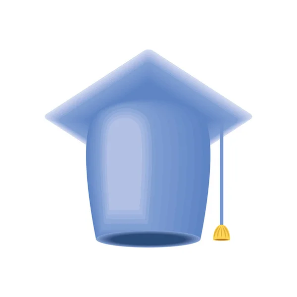Chapeau Graducation Icône Style Isolé — Image vectorielle