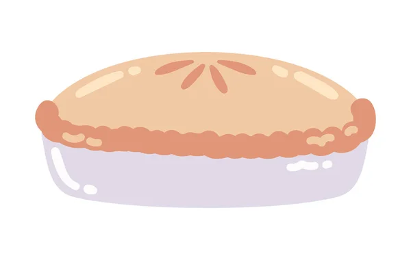 Fırında Kek Simgesi Izole Edilmiş Düz — Stok Vektör