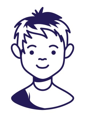 genç erkek satır biçimi simgesi izole edildi