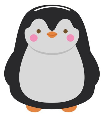 Penguen kawaii hayvan simgesi izole edildi