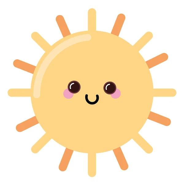 太陽かわいい天気のアイコンが孤立 — ストックベクタ