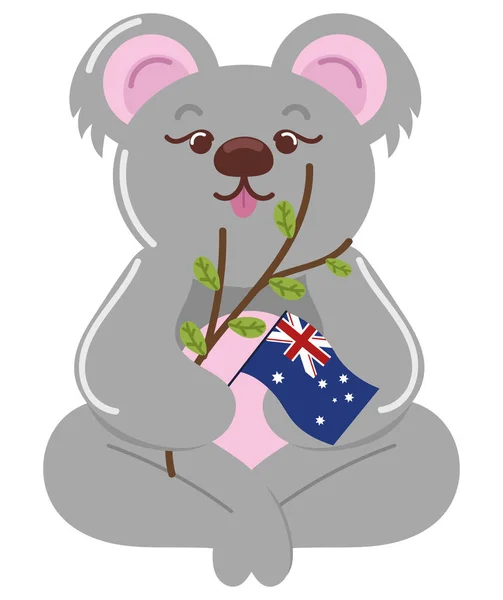 Koala Australie Icône Jour Isolé — Image vectorielle