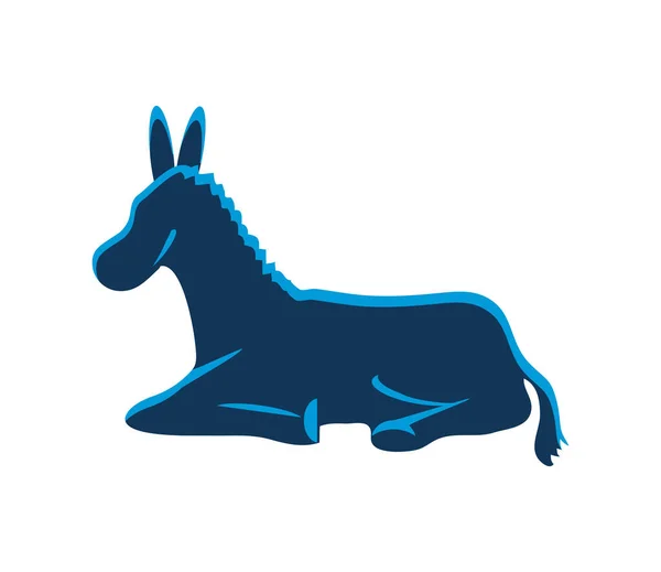 Ikon Hewan Keledai Datar Terisolasi - Stok Vektor