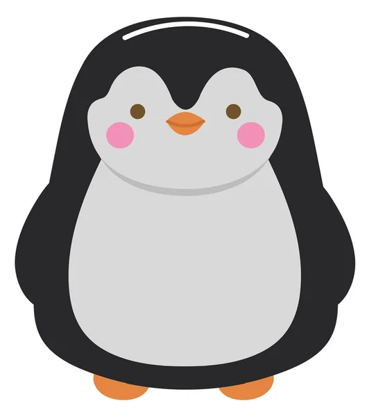 Pingwin Kawaii Zwierząt Ikona Izolowane — Wektor stockowy