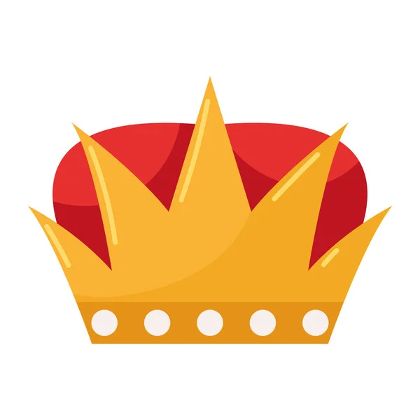 Corona Dorada Icono Aislado Plano — Archivo Imágenes Vectoriales