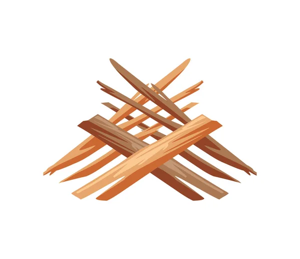 Ikona Drewna Opał Natura Płaskie Izolowane — Wektor stockowy