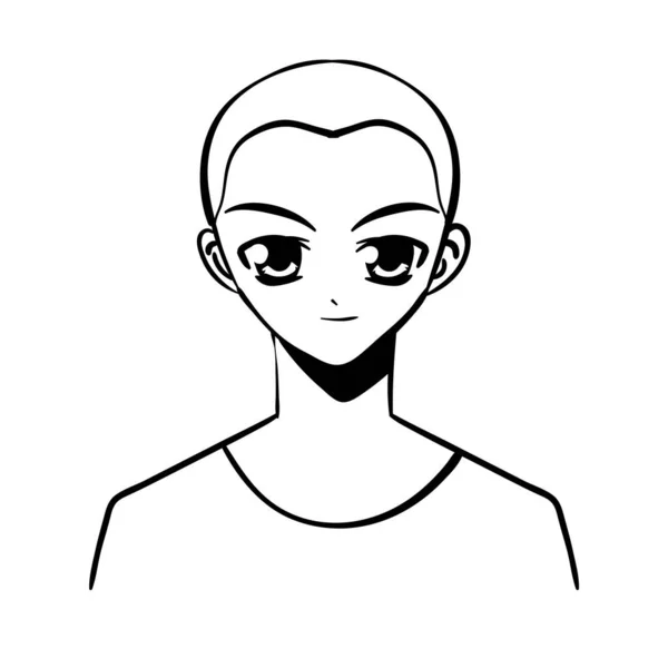 Anime Adolescent Mâle Icône Isolé — Image vectorielle