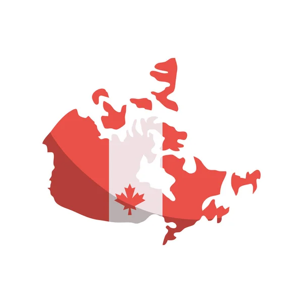 Canada Kaart Vlag Pictogram Geïsoleerd — Stockvector