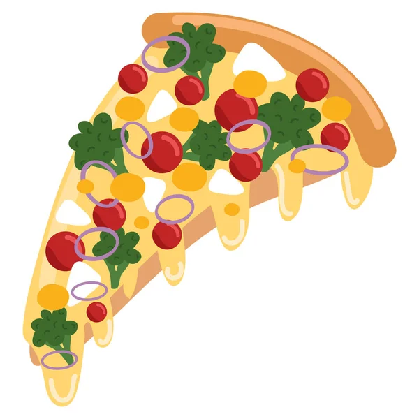 Vegetarisk Pizza Mat Ikon Isolerad — Stock vektor
