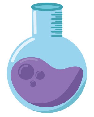 Kimyasal test tüpü çizgi film simgesi izole