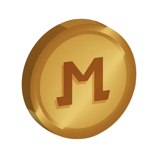 Monero Icône Crypto Monnaie Isolé Plat — Image vectorielle