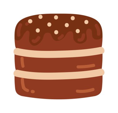 çikolatalı pasta ikonu izole edilmiş daire