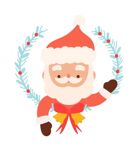 Santa Claus Icône Décoration Isolé — Image vectorielle