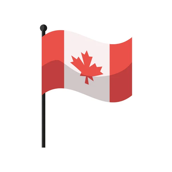 Bandiera Del Canada Icona Isolata — Vettoriale Stock