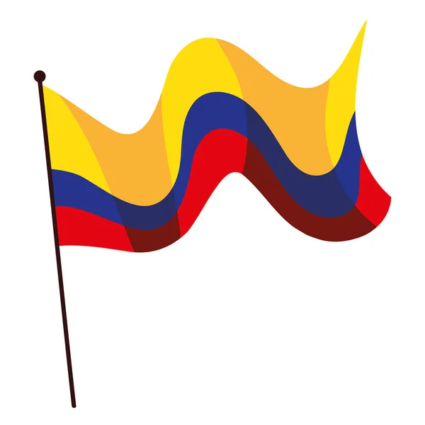 Colombian Flag National Icon Isolated — Stock Vector