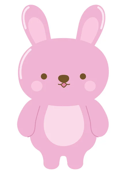 Rabbit Kawaii Animal Icon Isolated — Stock Vector