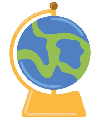 okul dünyası haritası karikatür simgesi izole edildi