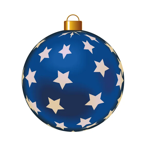 Звездный Шар Элегантный Элемент Рождества Икона Изолированы — стоковый вектор