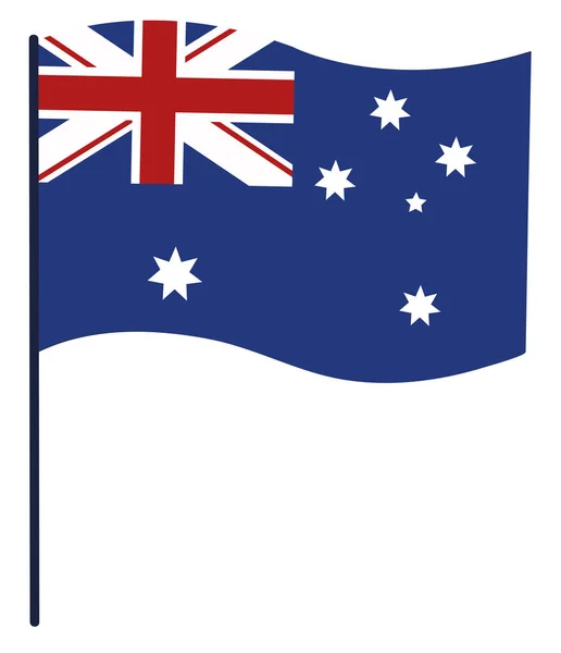Flagge Australiens Ikone Isoliert — Stockvektor