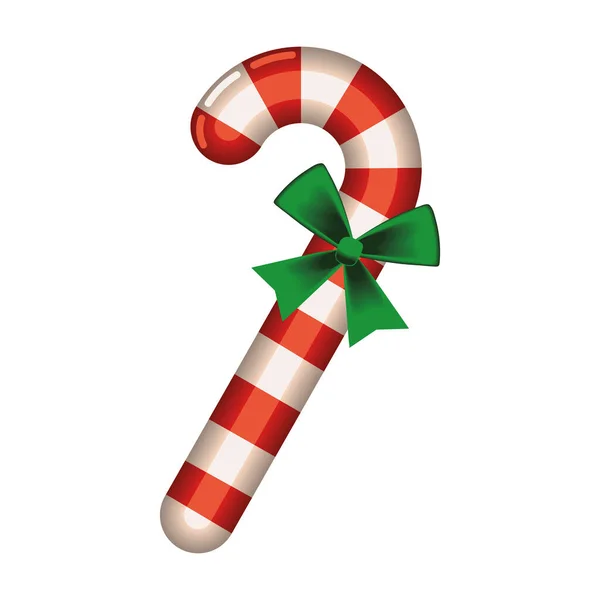 条纹手杖优雅的圣诞节元素图标隔离 — 图库矢量图片