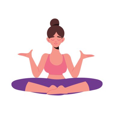 Yoga ikonu uygulayan kadın izole edildi