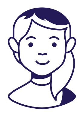 kadın portre biçimi simgesi izole edildi