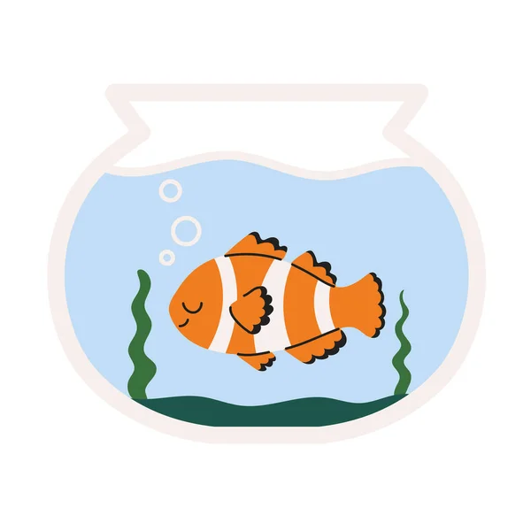 Mascota Pescado Plano Icono Aislado — Archivo Imágenes Vectoriales