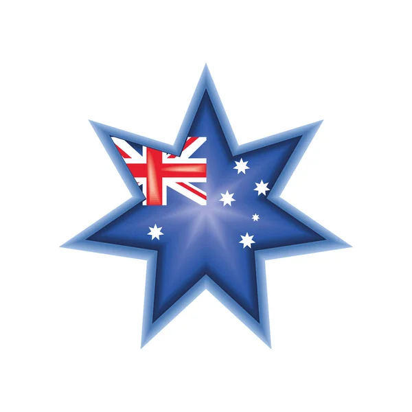 Σημαία Αυστραλίας Εικονίδιο Αστεριού Απομονωμένη — Διανυσματικό Αρχείο