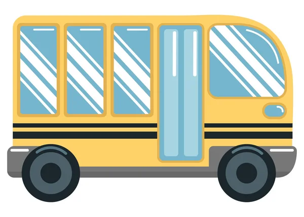 Skola Buss Tecknad Ikon Isolerad — Stock vektor