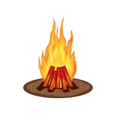 şenlik ateşi ağaç simgesi izole edildi
