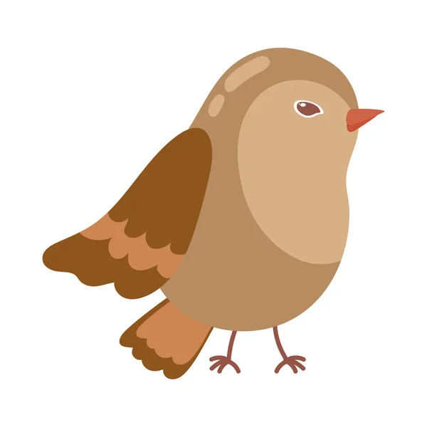 Pequeno Ícone Pássaro Cartoon Isolado — Vetor de Stock